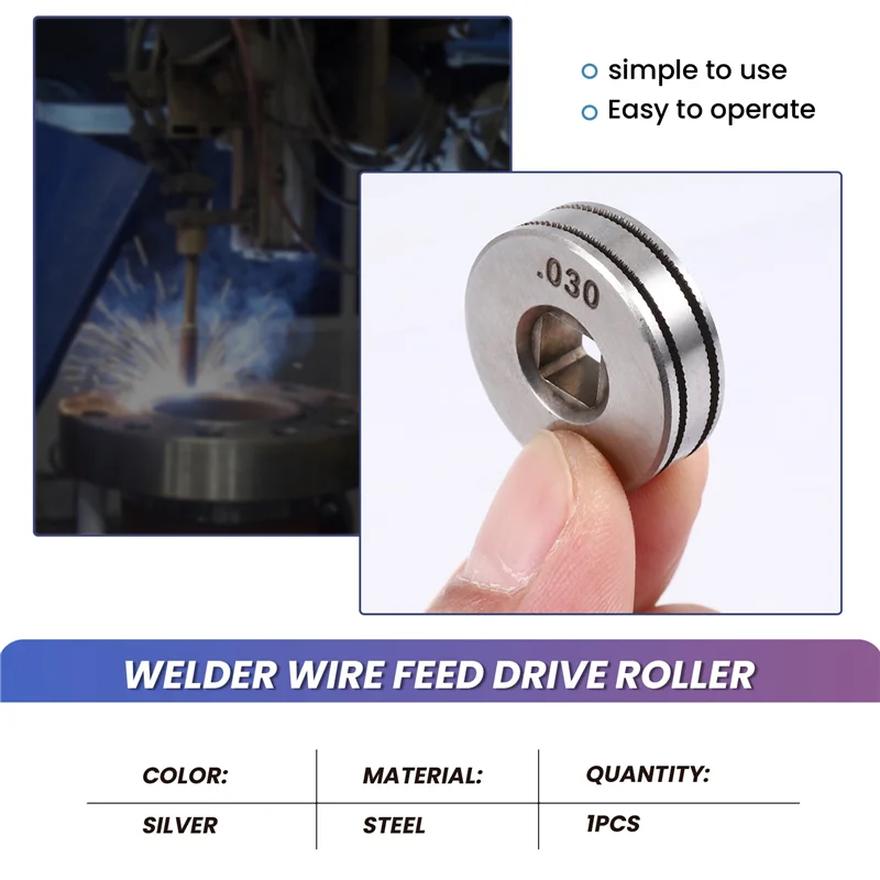 

-AA95 Mig Welder Wire Feed Drive Roller Roll Wheel Kit 25Mm Diameter 0.8-0.9Mm/.030 Inch-.035 Inch