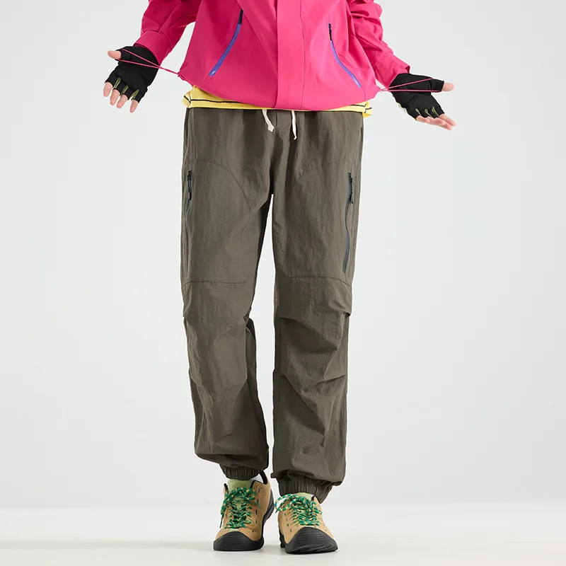 

Cargo Casual Pants for Men Sports Ankle-tie Nine-point Elastic High-waist Fashion Trousers