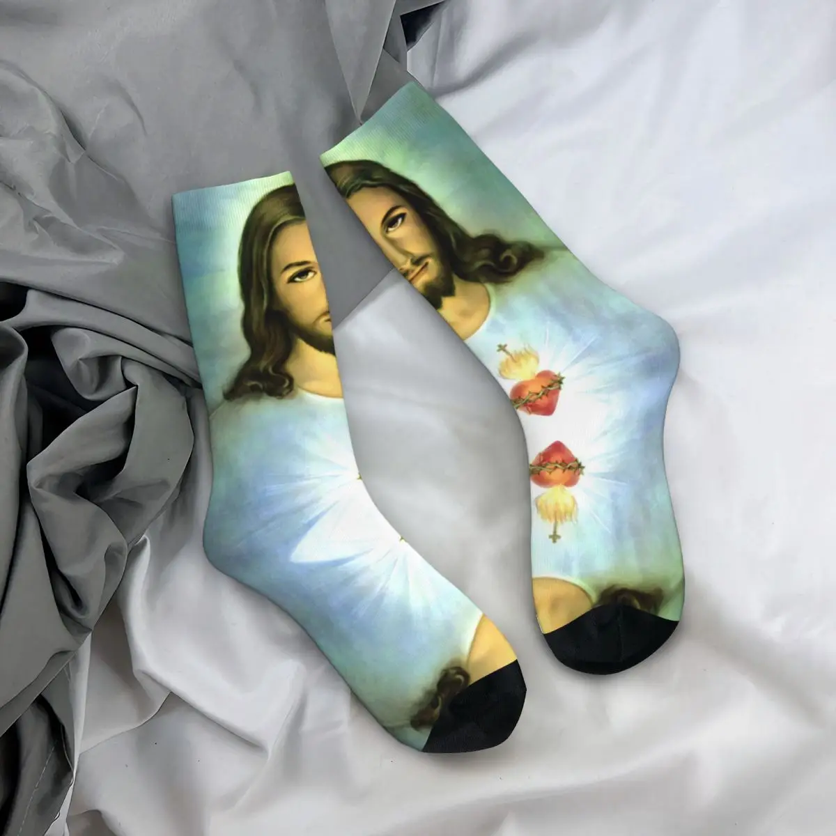 Hip Hop Vintage Bible Verse Religion Crazy Men\'s compression Socks Unisex Jesus Harajuku Seamless Printed Funny Crew Sock