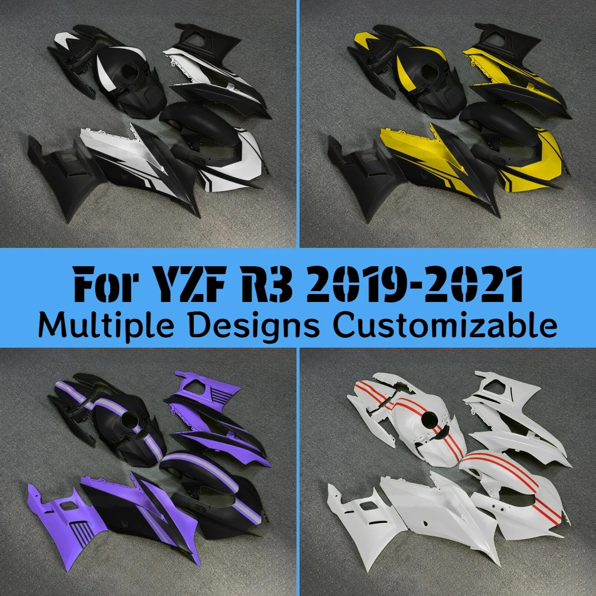 Motorcycle Bodywork Fairings for YAMAHA YZFR25 R3 2019 2020 2021 Custom Aftermarket Injection Fairing Kit YZFR3 R25 19 20 21
