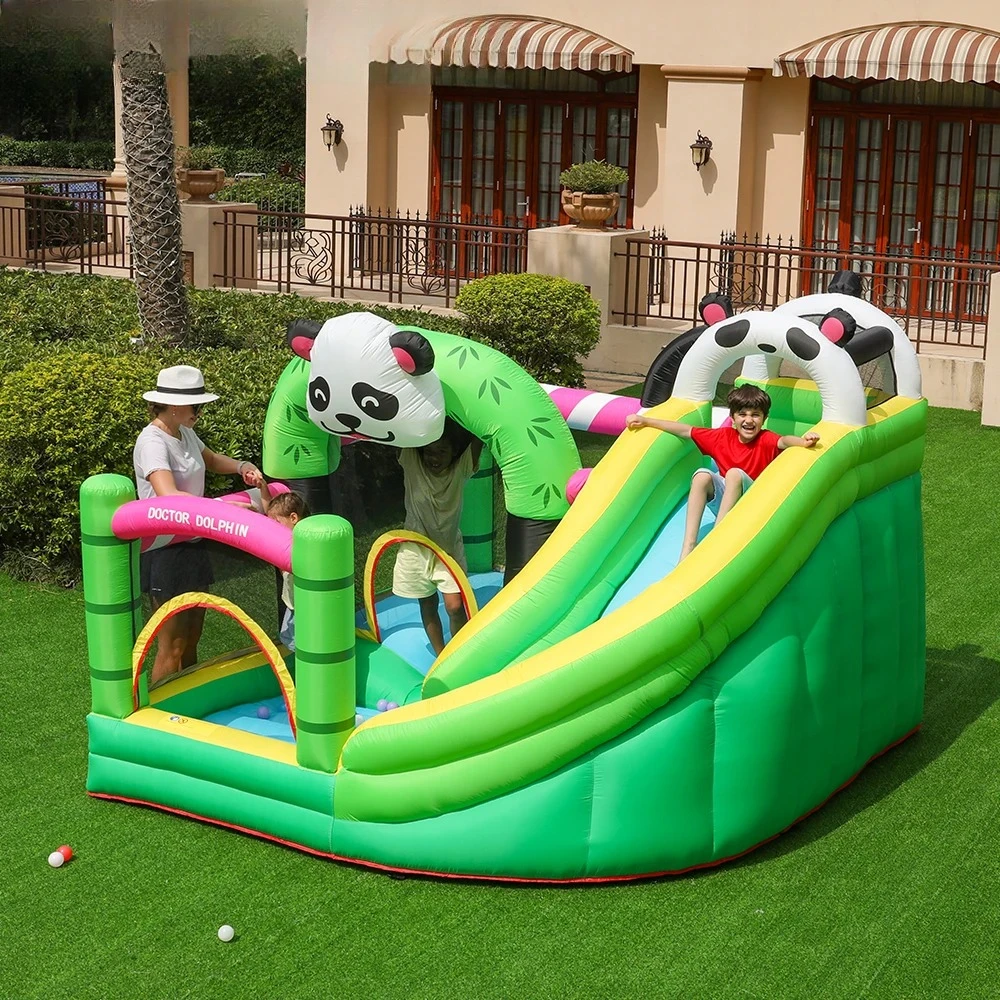 

Large Inflatable Trampoline Castle, 305x290x225cm, Panda Shaped, Suitable for Children's Outdoor Gatherings and Entertainment