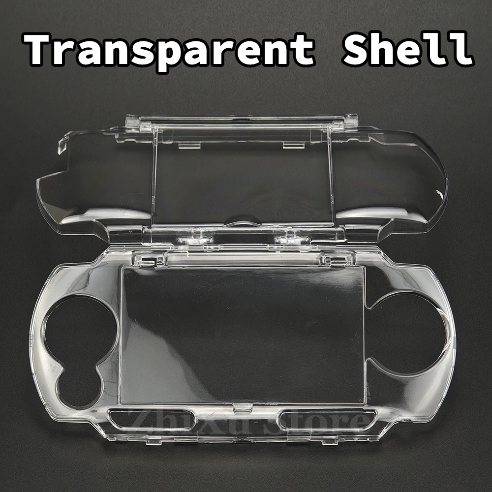 1Set For PSP 1000 Transparent Hard Carry Cover Case Snap-in Crystal Shell + Hd Faceplate Screen Front Lens Clear Protective Film