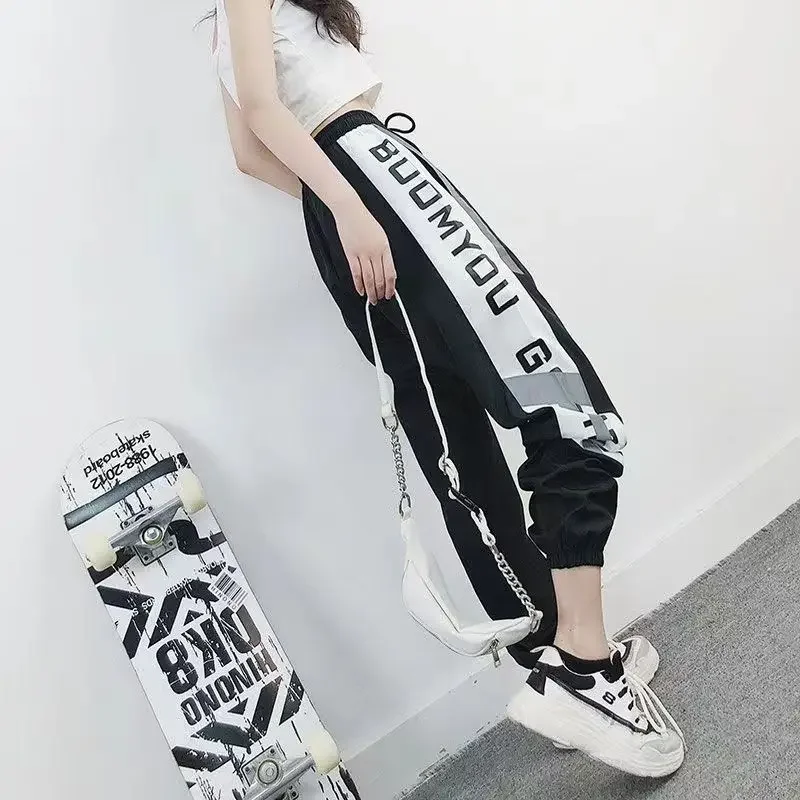 New Fashion Women Cargo Pants High Waist Loose Sport Trouser Streetwear Clothing Harajuku Casual Black Pant Y20