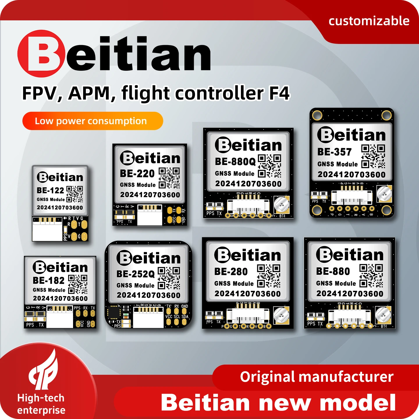 Beitian BE Series GNSS Module Ublox M10 TTL Built-in IST8310 Compass BDS GPS GALILEO FPV UAV Flight Control BE-180 - BE-882