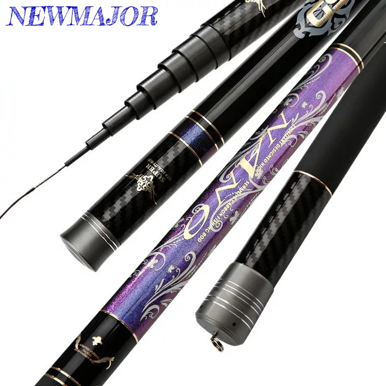 NEWMAJOR Power Hand Pole Carbon Fishing Rod Super Light Telescopic Carp Fishing Rod Length 8m 9m 10m 11m 12m 13m 14m 15m 16m 1mm