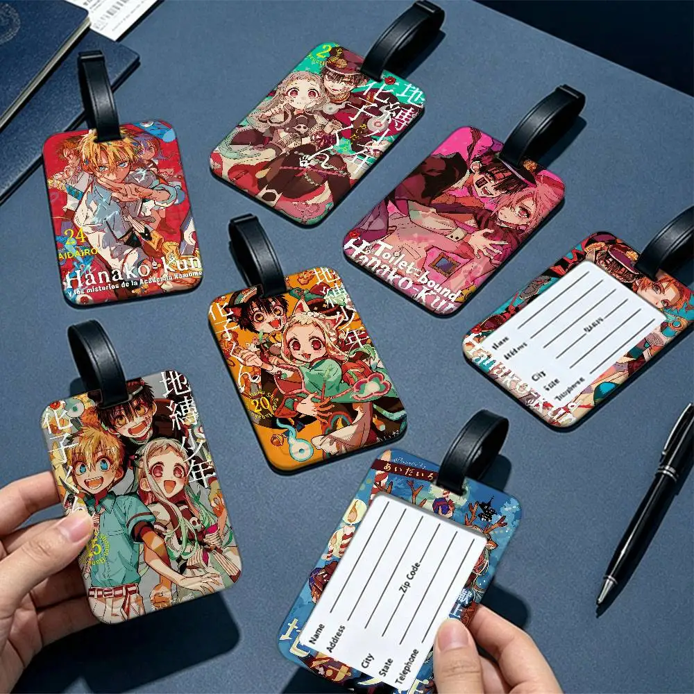 Animation T-Toilet-bound Hanako-kun Anti lost Travel Luggage Tag PVC ID Information Card Holder Baggage Label For Outdoor Trip
