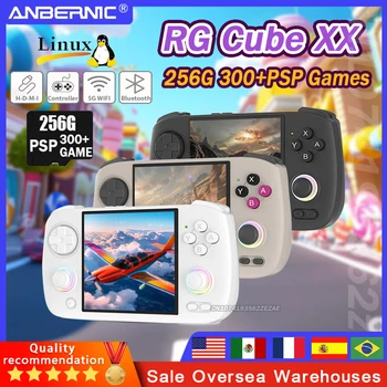ANBERNIC RG CubeXX IPS 스크린 리눅스 시스템, 휴대용 핸드헬드 게임 콘솔, TV HD 출력, RGB 조이스틱 조명, PSP 게임, 3.95 인치
