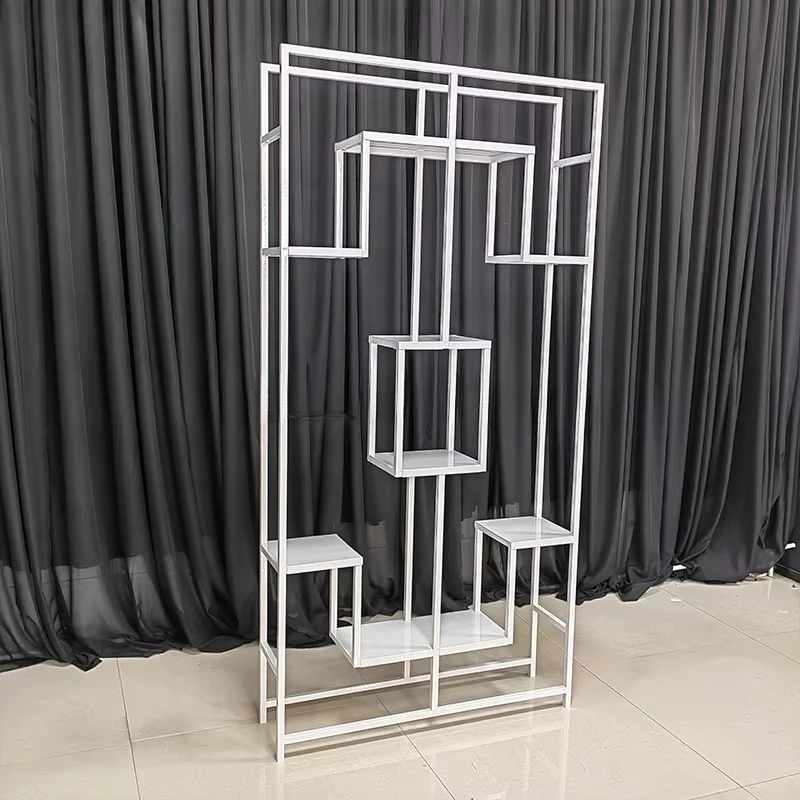 Hotel wedding storage background wall indoor living room flower decoration rack