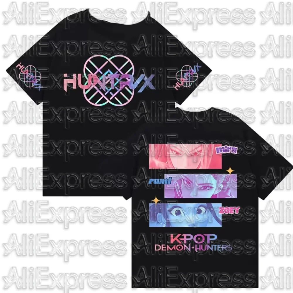 

MOTO Sleeved Harajuku Shirts Funny Graphic Tops Aesthetic Women Clothing Demon Hunters T-Shirt Casual Harajuku Short Sleeve