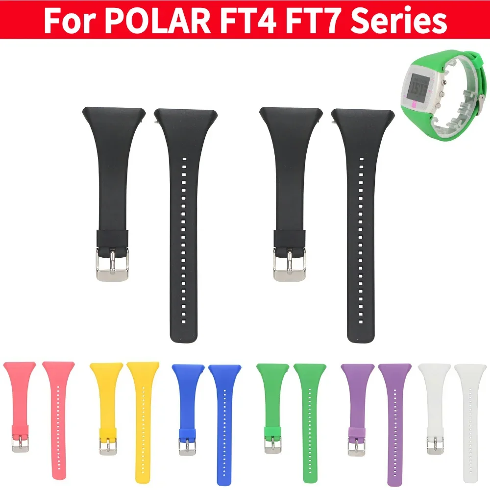 Silicone Smartwatch Belt For POLAR ft4 ft7 Adjustable Smart Watch Bands Waterproof for POLAR FT4 FT7 FT Series Protective Cover