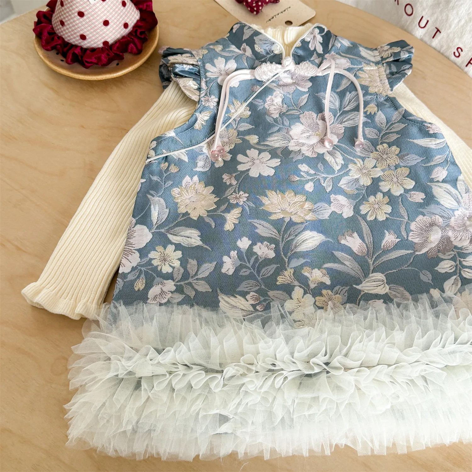 New Year's Clothing for Girls, Cheongsam Princess Dress, Autumn and Winter Clothing, One Year Old Baby Girl, Chinese Style