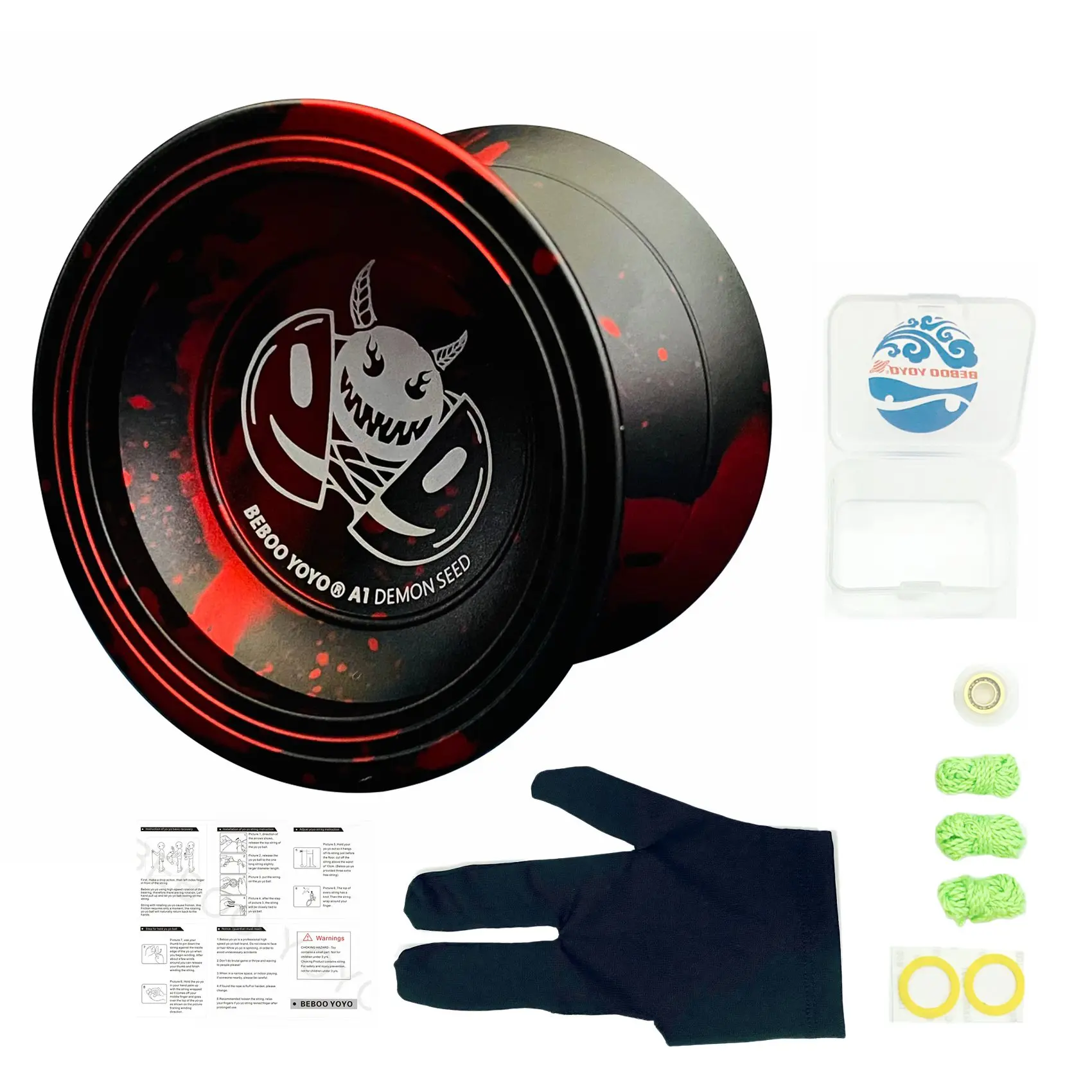 BEBOO YOYO A1 Yoyo for Kids,Yoyo for Beginners Aluminum Alloy Yoyo,Easy to Return and Practise Tricks,Black-Red