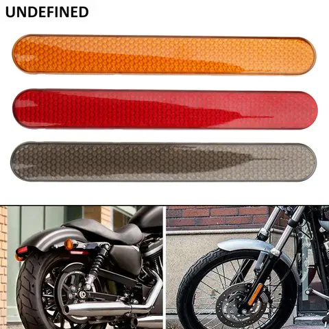 2pcs Motorcycle Front Fork Reflector Sticker Saddlebag Latch Cover Sticker Safety Warning For Harley Touring Sportster Universal