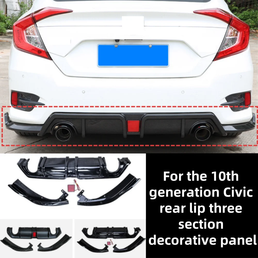 

Для нового поколения Honda Civic 2016-2020 автомобильный задний бампер нижняя губа трехсегментный спойлер