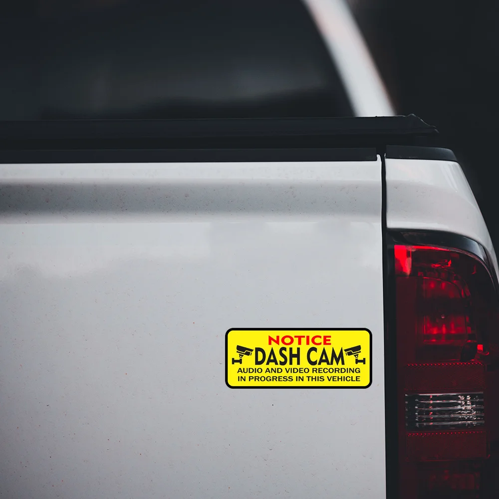 4PCS Dash Cam Sticker Vehicle Recording Notice Vinyl Decal Car Window Warning Label