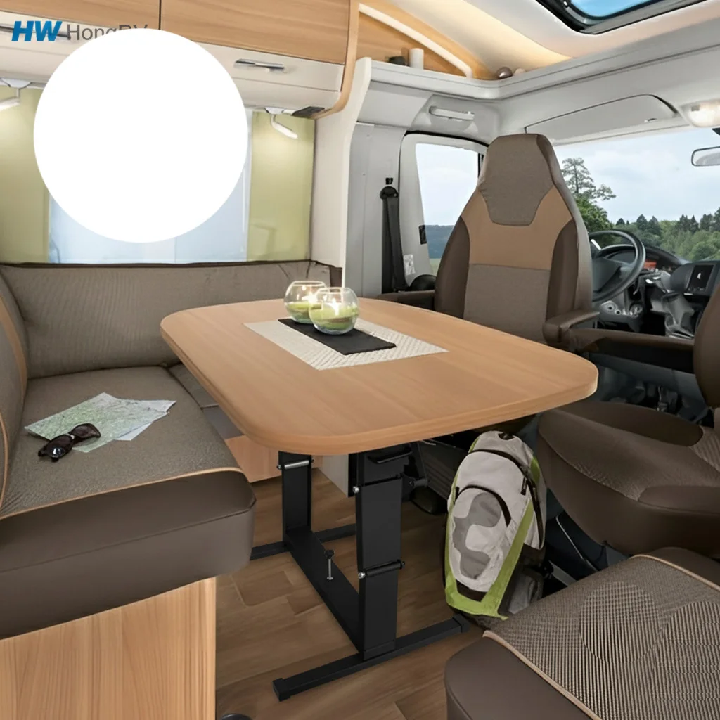 حامل طاولة قابل للطي RV قابل للتعديل وإطار سرير مع قاعدة ألومنيوم متينة لقارب التخييم للاستخدام الخارجي والتسليم المحلي السريع