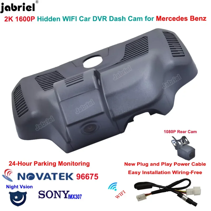 

Dash Cam 2K 1600P 24H WiFi Car DVR Driving Recorder For Mercedes Benz GLB 200 4MATIC EQB 350 4MATIC AMG GLB 35 4MATIC 2019-2023