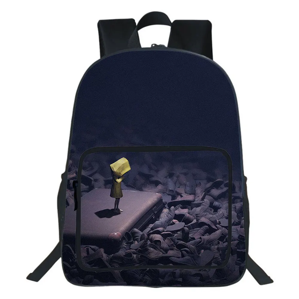 Little Nightmares Backpack School Student Everyday Bookbag Adventure Game Printing Teens School Bag 16 inch Children Bookbag