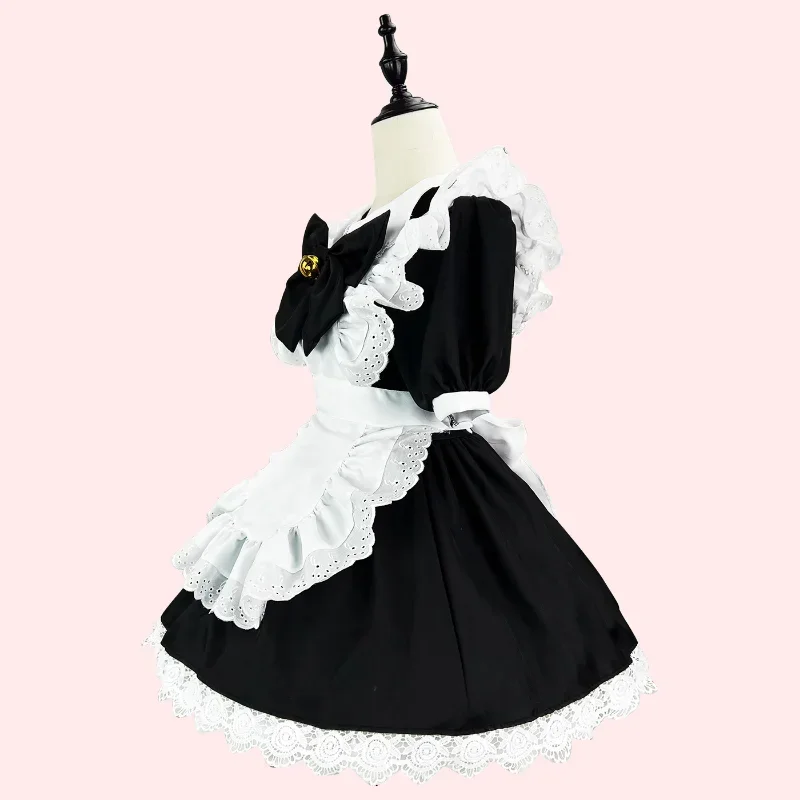 New Anime Lolita Maid Uniform Women Plus Size Halloween Party Dress Student Black White Gothic Lolita Cat Girl Role Play Outfit