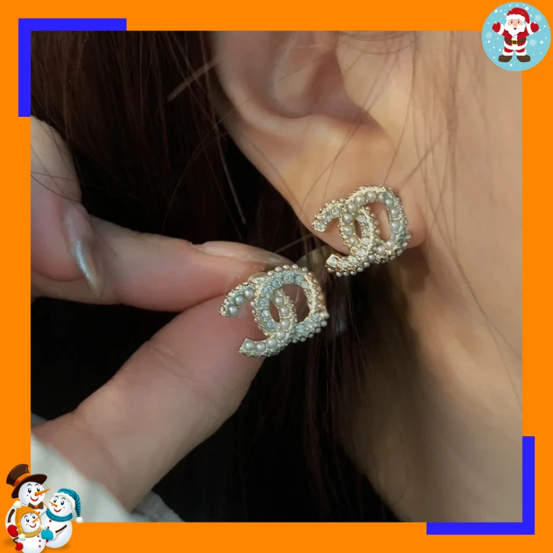 Pearl Letter Stud Earrings Exquisite Simple Small Mini Earrings Needle Earrings