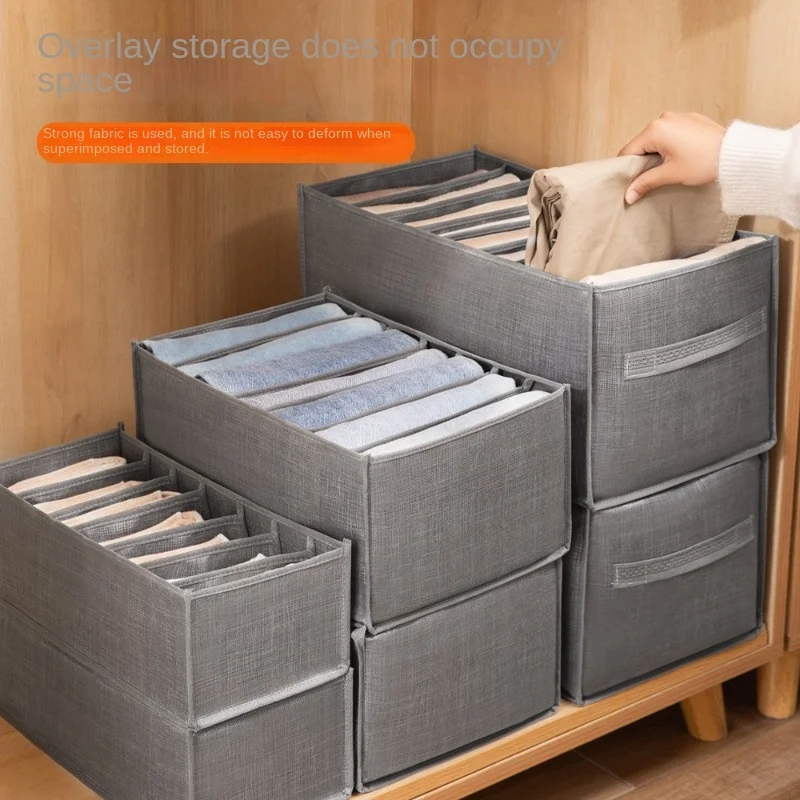 

Clothes Pants Storage Drawer Compartment Box Organiser Clothes Organiser Home Closet Wardrobe Trousers Layers Divider Bag