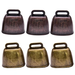 3 Pieces Cow Grazing Bells Cattle Farm Animal Loud Bronze Metal for Horse Sheep Goat