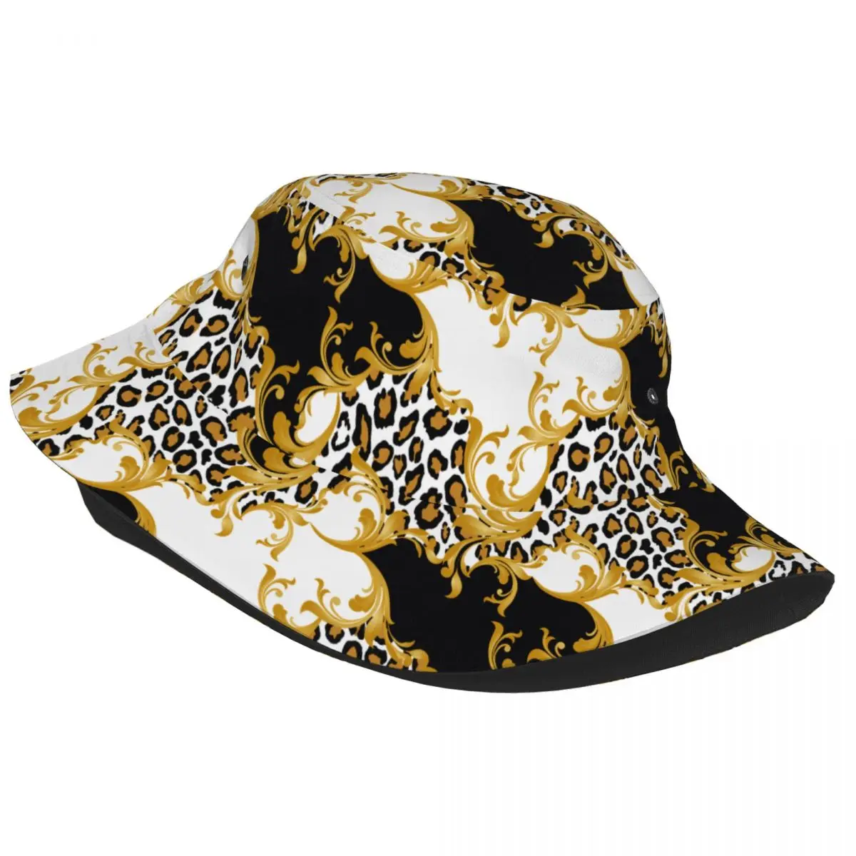 Luxury Leopard Skin Baroque Bob Hats for Women Men Floppy Bucket Hat Style Fashionable