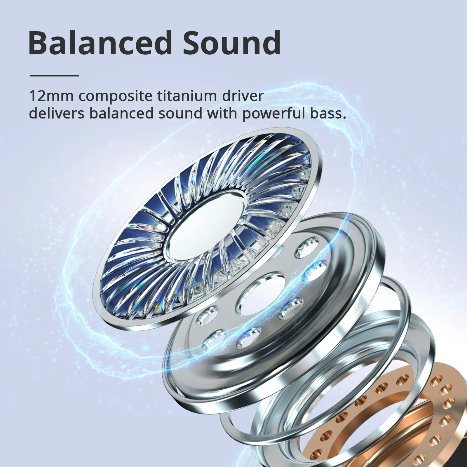 Earphones Wireless Earphones with Bluetooth 5.3, Quad-Mic Call Noise Reduction, 28H Playtimes