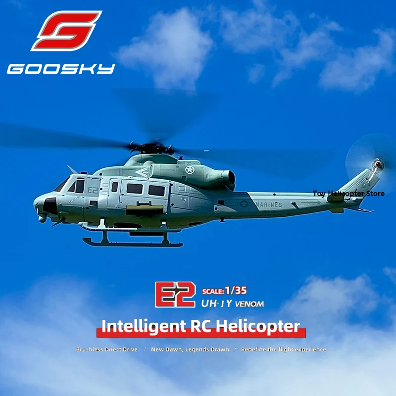 

NEW GOOSKY E2 RC Helicopter 1:35 UH-1Y Scale 2.4G 6CH Dual Brushless Direct Drive Motor BNF / RTF with GPS Flight Control System