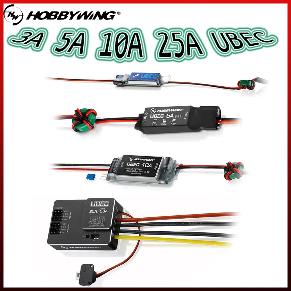 

HobbyWing RC вертолет самолет UBEC 25A 10A 5A 3A модуль регулятора высокого напряжения для RC FPV мини гоночный квадрокоптер аксессуары