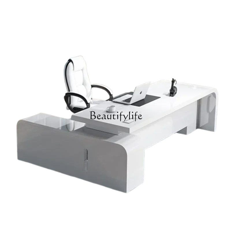 

Storage L Shape Executive Table Hutch White Organizer Conference Drawers Office Desks Computer Study Escritorio Office Furniture