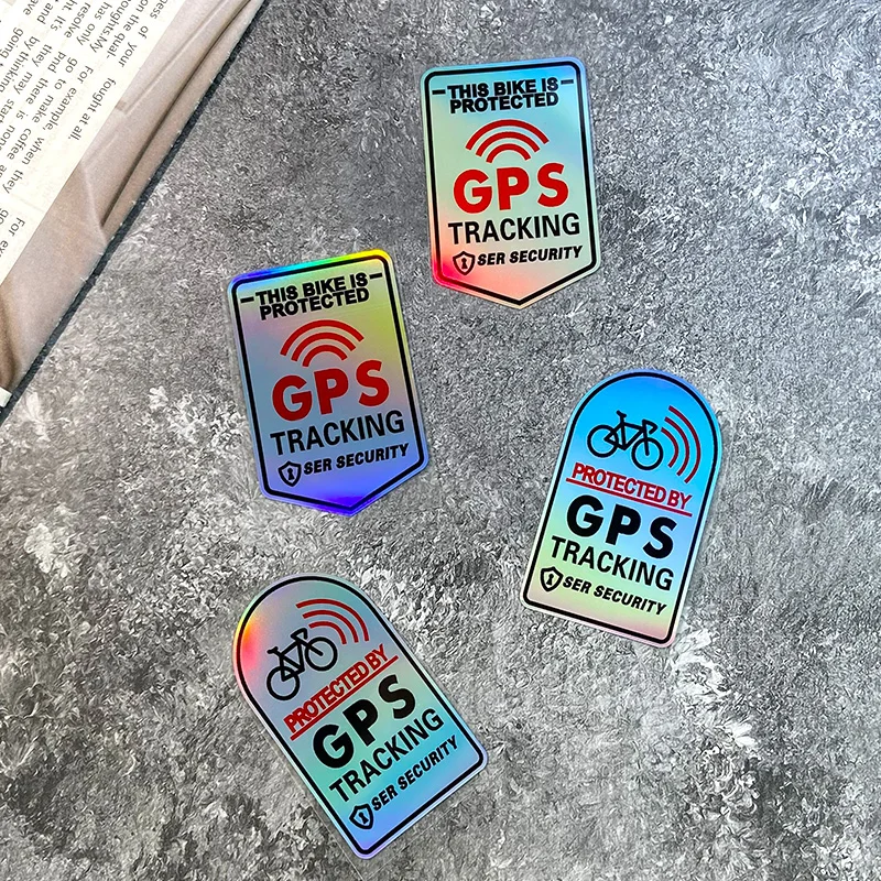 Pegatina reflectante con rastreo GPS, calcomanía de vinilo impermeable de advertencia de seguridad para el tubo superior del cuadro de bicicleta de carretera