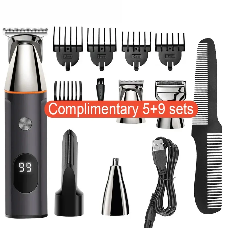 Perfect IPX6 Waterproof 5 in 1 Multi-Functional Hair Trimmer Set Electric Trimmers for Hair Body Rechargeable Nose Hair Trimmer