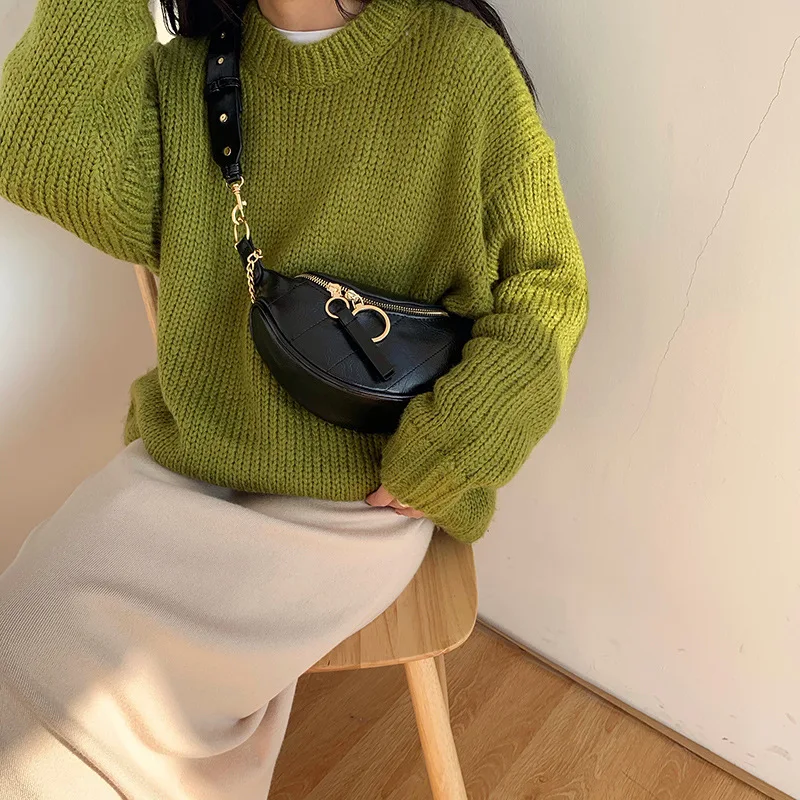 Women New Fashion Shoulder Bag Waist Packs Chain Bag Jiaozi Bao Trend Lady High Quality Crossbody Bag Web Celebrity Small Bags