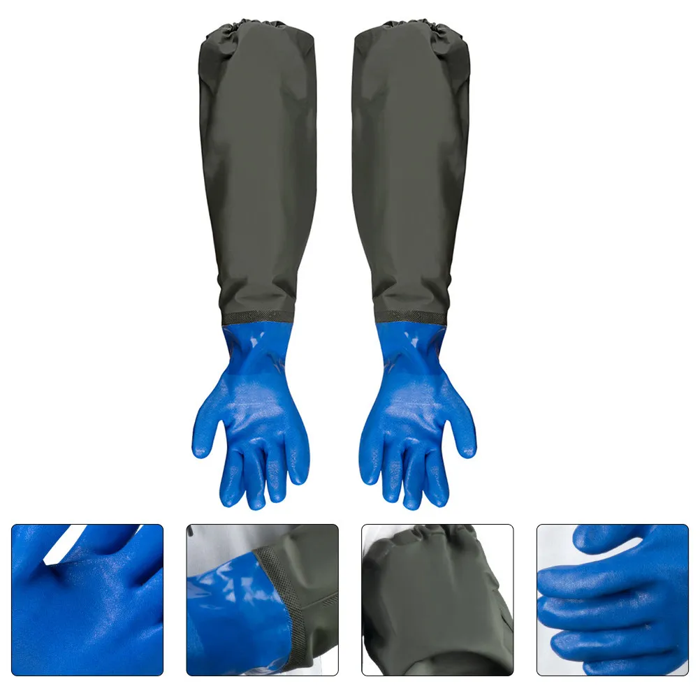 Aquarium Cleaning Gloves Heavy Duty Waterproof Non-Slip Wool-Lined with Extended Cuffs for Warmth and Protection