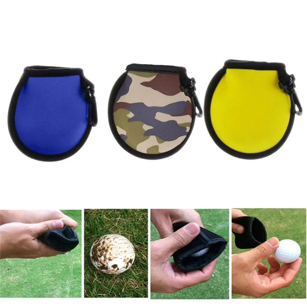 Golf Ball Cleaner Bag Portable Reusable Protective Inner Plush Wipe Clean Soft Effortless Golf Ball Washer Pouch for Golf