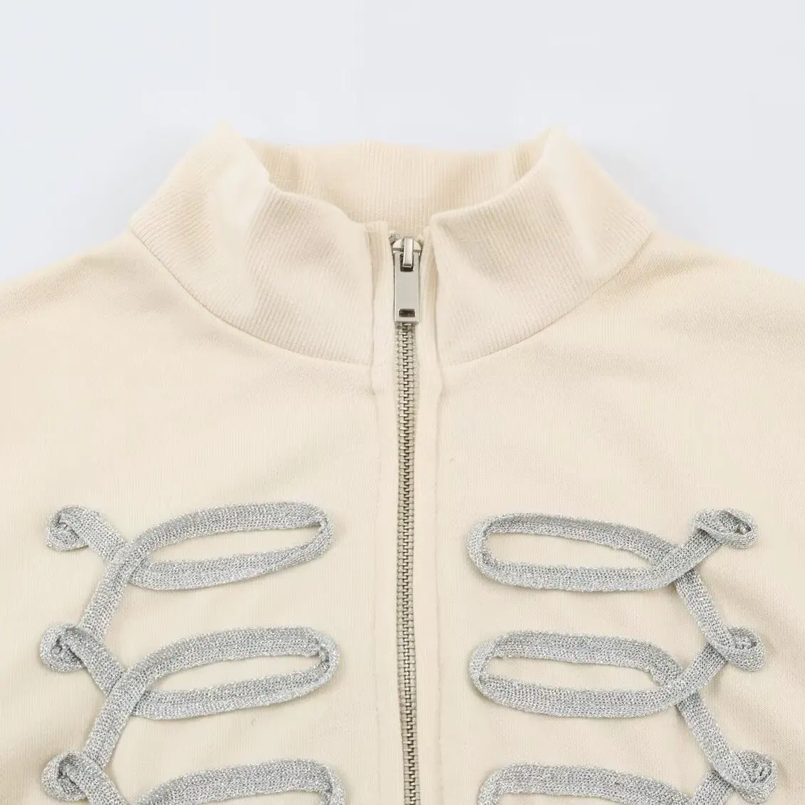 JNLEAOG Comfortable Zipper Sleeve Closure Light Colored Autumn New Arrival Women's Fashion Outerwear Decorative Wind Style