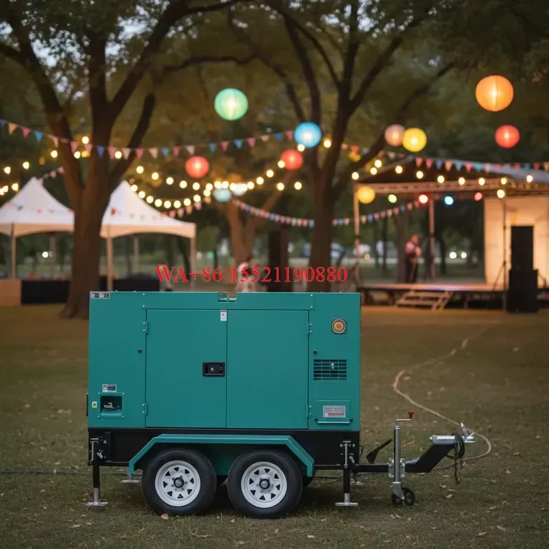 WMWMNU 24KW 30KVA Small Diesel Generator Set Silent Trailer Mobile Power Station with for Cummins Engine