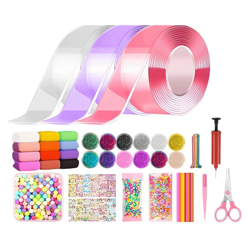 Promotion! Nano Tape Kneading Blowing Bubble Full Set Nano Tape Double-Sided Tape Paste Blowing Bubble Toy Sticker Tapes