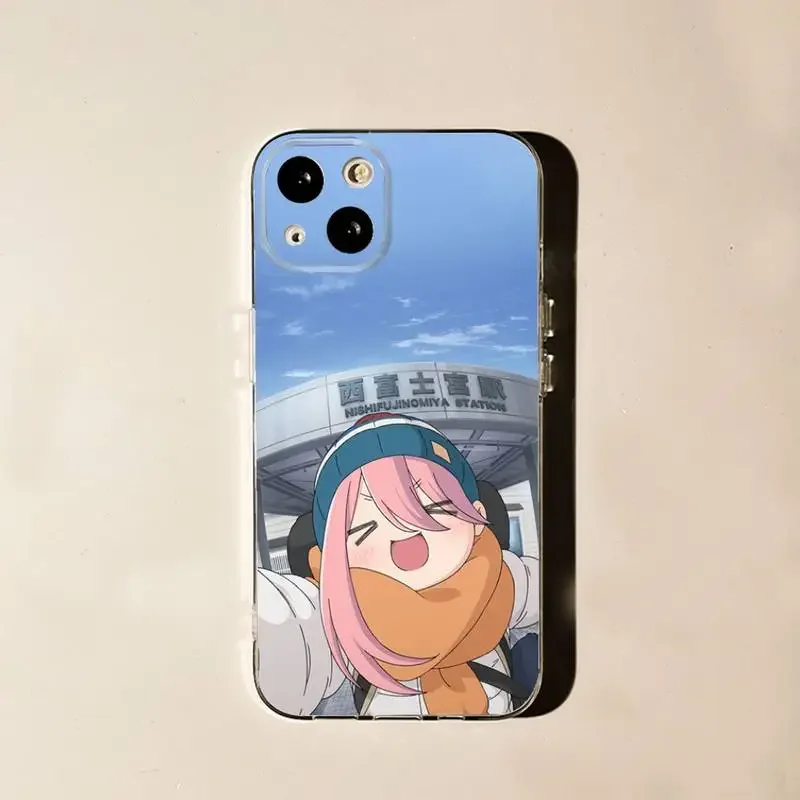 Nadeshiko Yuru Camp Anime Phone Case For iPhone 11 12 Mini 13 14 15 Pro XS Max X 8 7 6s Plus 5 SE XR Transparent Shell