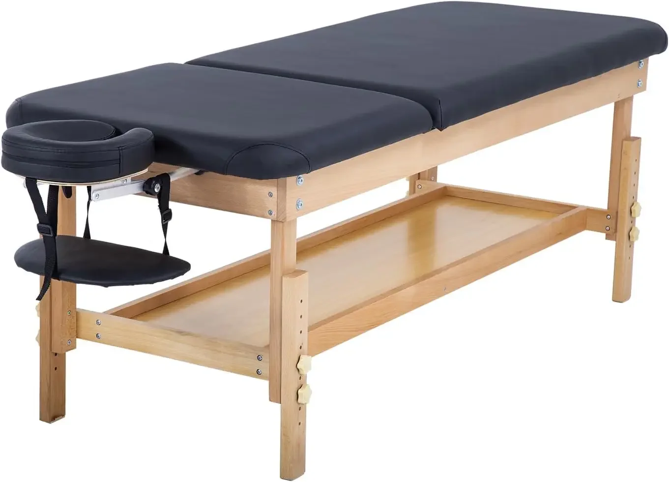 Massage Table Lash 2 Fold Spa Bed 74”Lx28“W PU Leather Massage Bed Height Adjustable