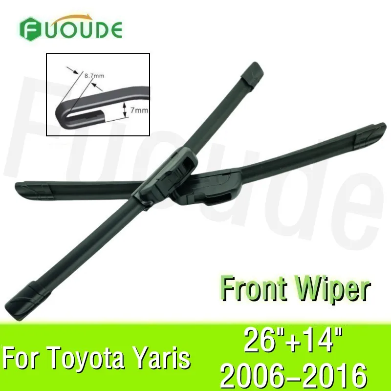 Wiper Blade For Toyota Yaris 26"+14" Car Windshield Windscreen Rubber 2006-2016
