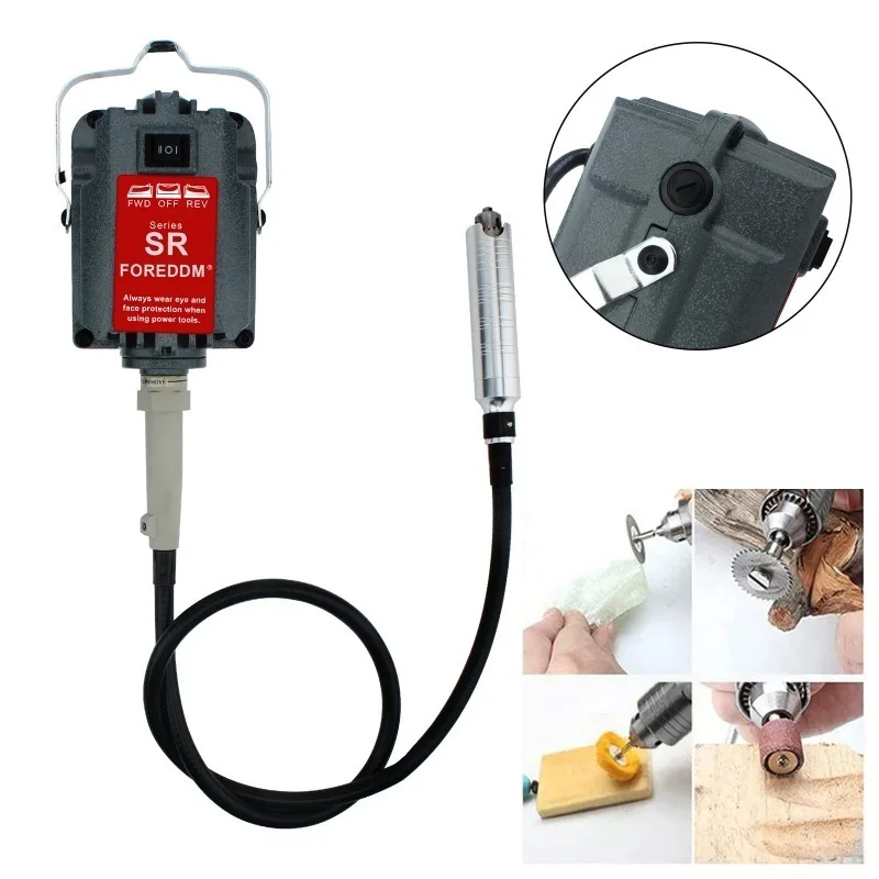 SR Hanging Electric Grinder Powerful Motor Stepless Foot Pedal Shaft Polishing Tool for Jewelry Industrial Repair