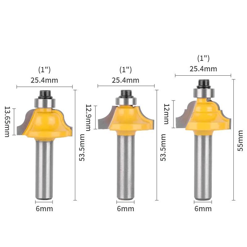YUSUN 6MM 6.35MM Shank Router Bit Sets Woodworking Milling Cutter For Wood Bit Face Mill Carbide Cutter End Mill
