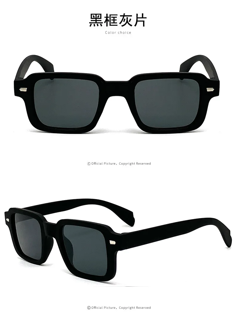 Neue Vintage Quadratische Sonnenbrille für Damen und Herren Marken-Rechteck-Sonnenbrille Ovale Brillen für Männer und Frauen – Detail 7