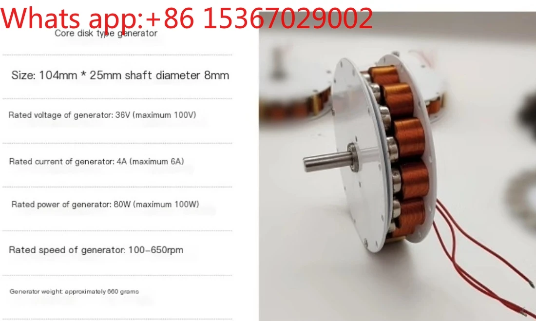 Micro disc single-layer iron core generator 12 coils 100W