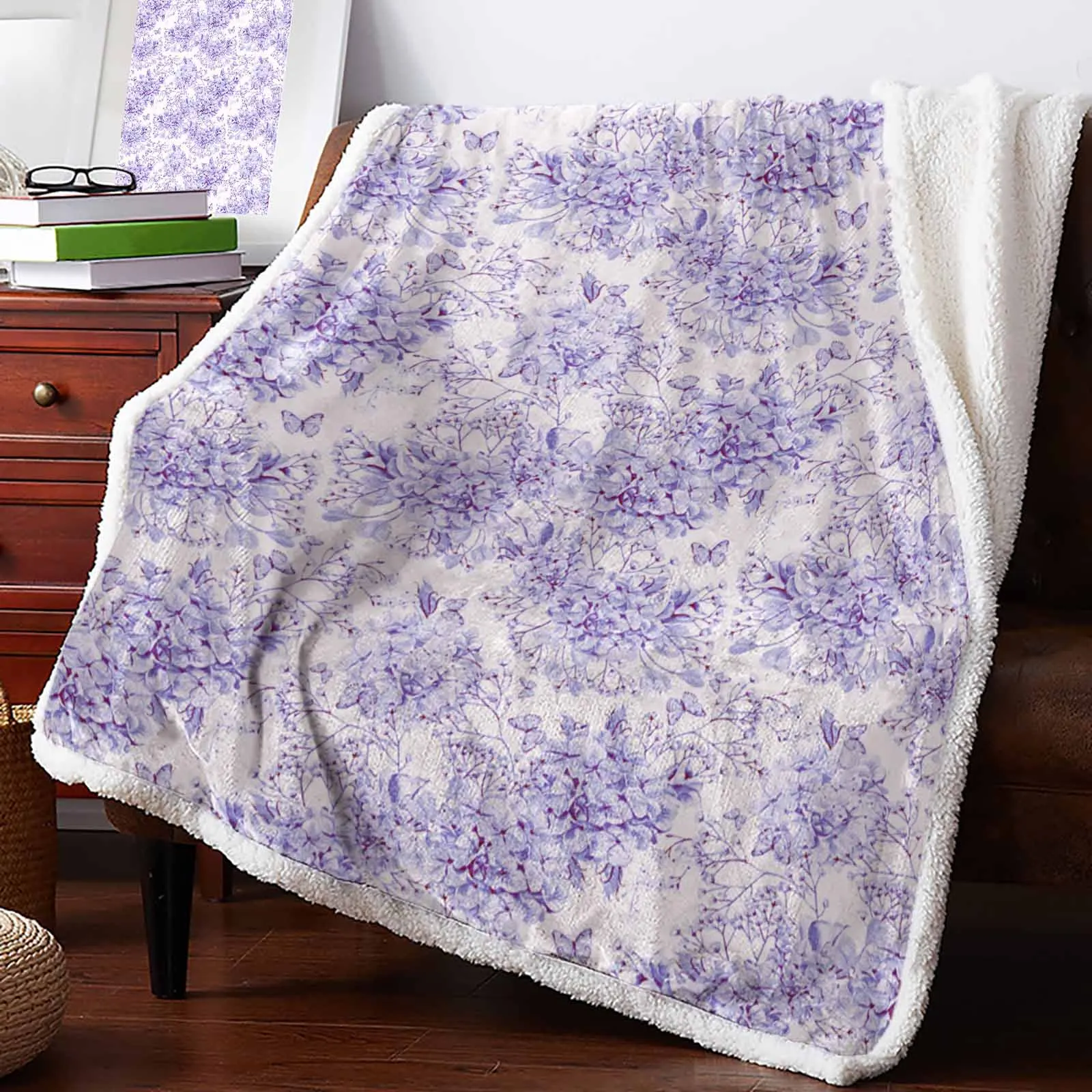 

Spring Flower Hydrangea Cashmere Blanket Warm Winter Soft Throw Blankets for Beds Sofa Wool Blanket Bedspread