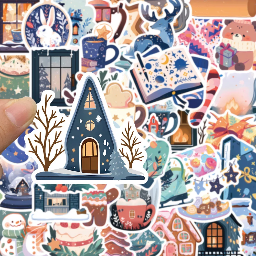 10/30/50PCS Cartoon Winter Christmas Graffiti Stickers Decals DIY Phone Scrapbook Luggage Helmet Kid Toy Cute Waterproof Sticker