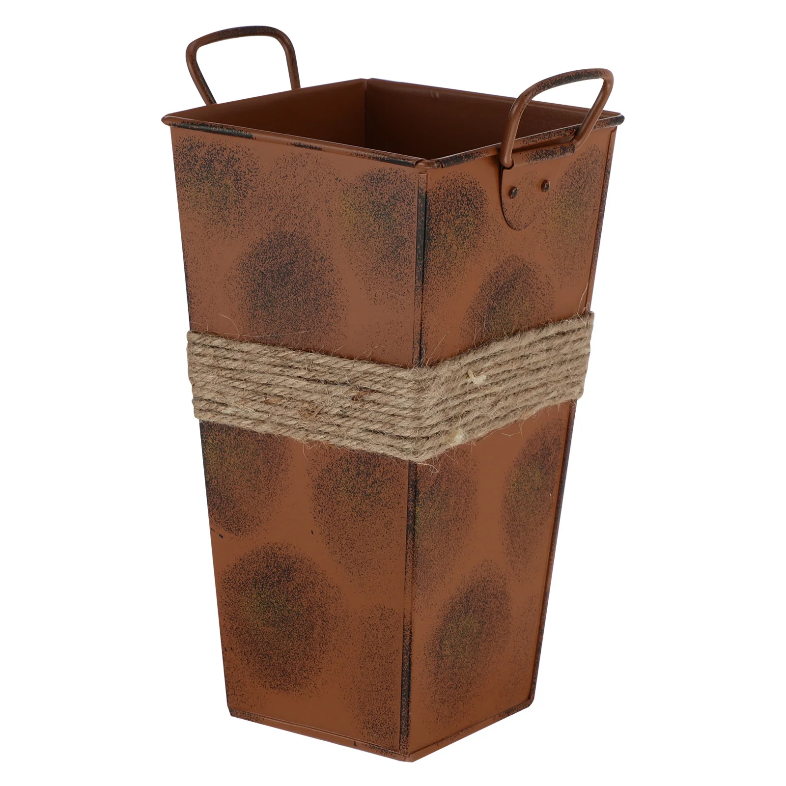 

1pc Iron Flower Retro Style For Diy Flower Arrangement Retro Bucket Adornment Home Office Decor Planter Bucket Garden Decoration