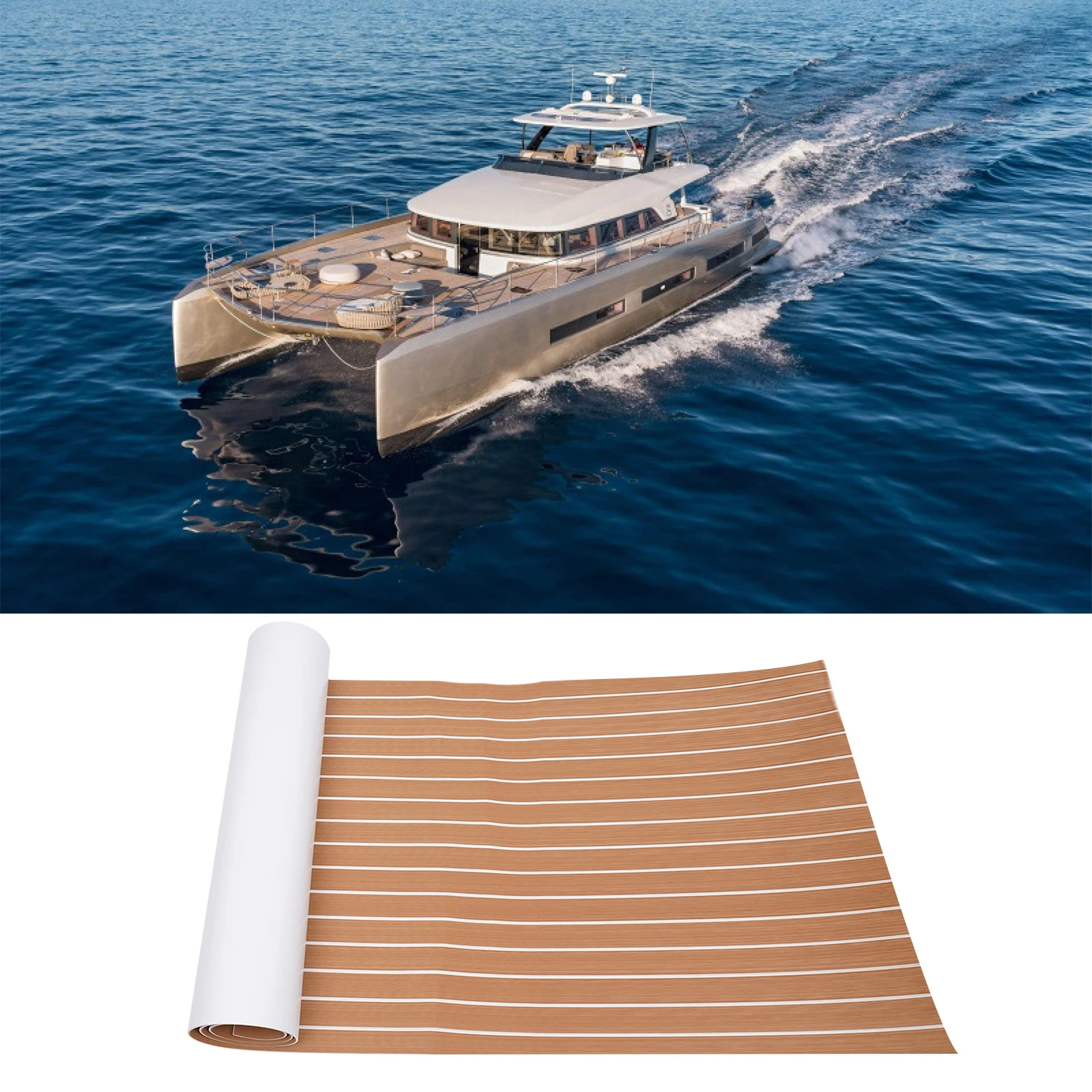 EVA Anti-slip Mat High Density Durable Teak Floor Mat DIY Decoration Thick Mat Motorhome Boat or Yacht Floors Self-Adhesive Pad